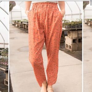 Ces Femme Melody Pant Coral Floral Size Small